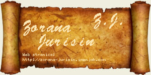 Zorana Jurišin vizit kartica